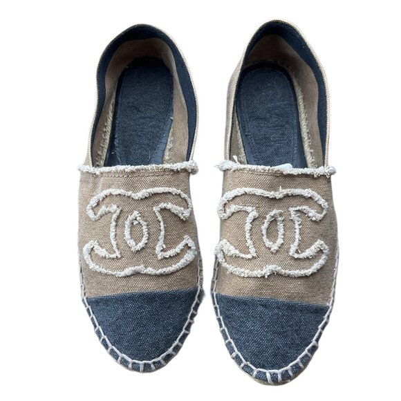 Chanel Canvas CC Espadrilles Beige - Picture 1 of 7